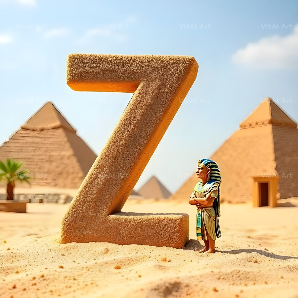 Egyptian Pharaoh Sand alphabet letter Z