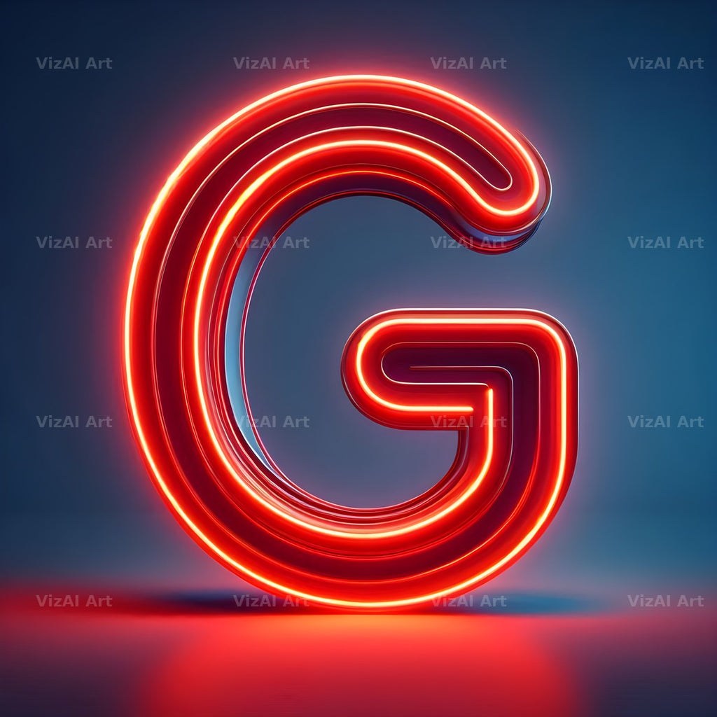 Electric Red Neon alphabet letter G