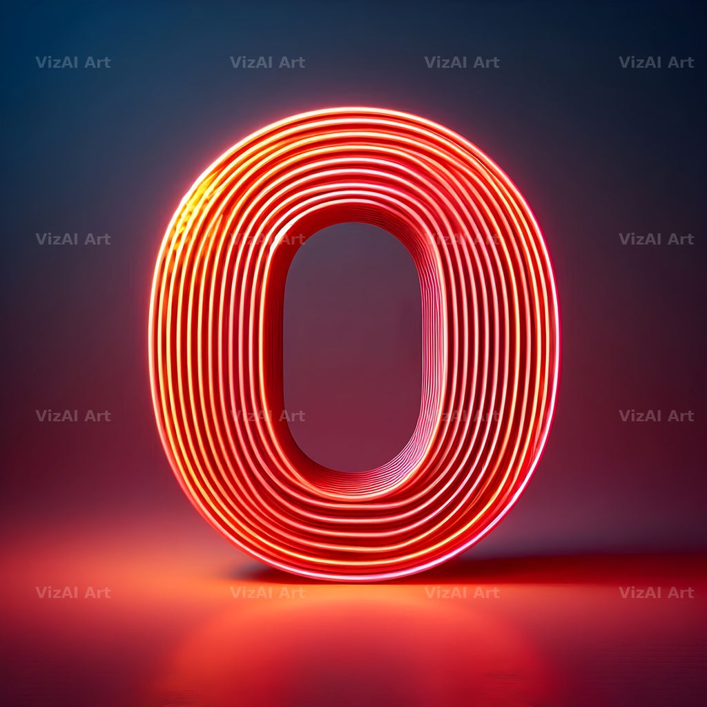 Electric Red Neon alphabet letter O