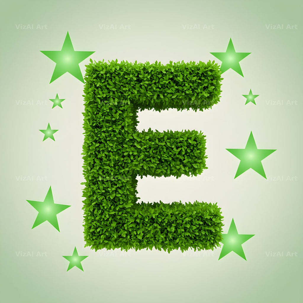 Emerald Sparkle Hedge alphabet letter E