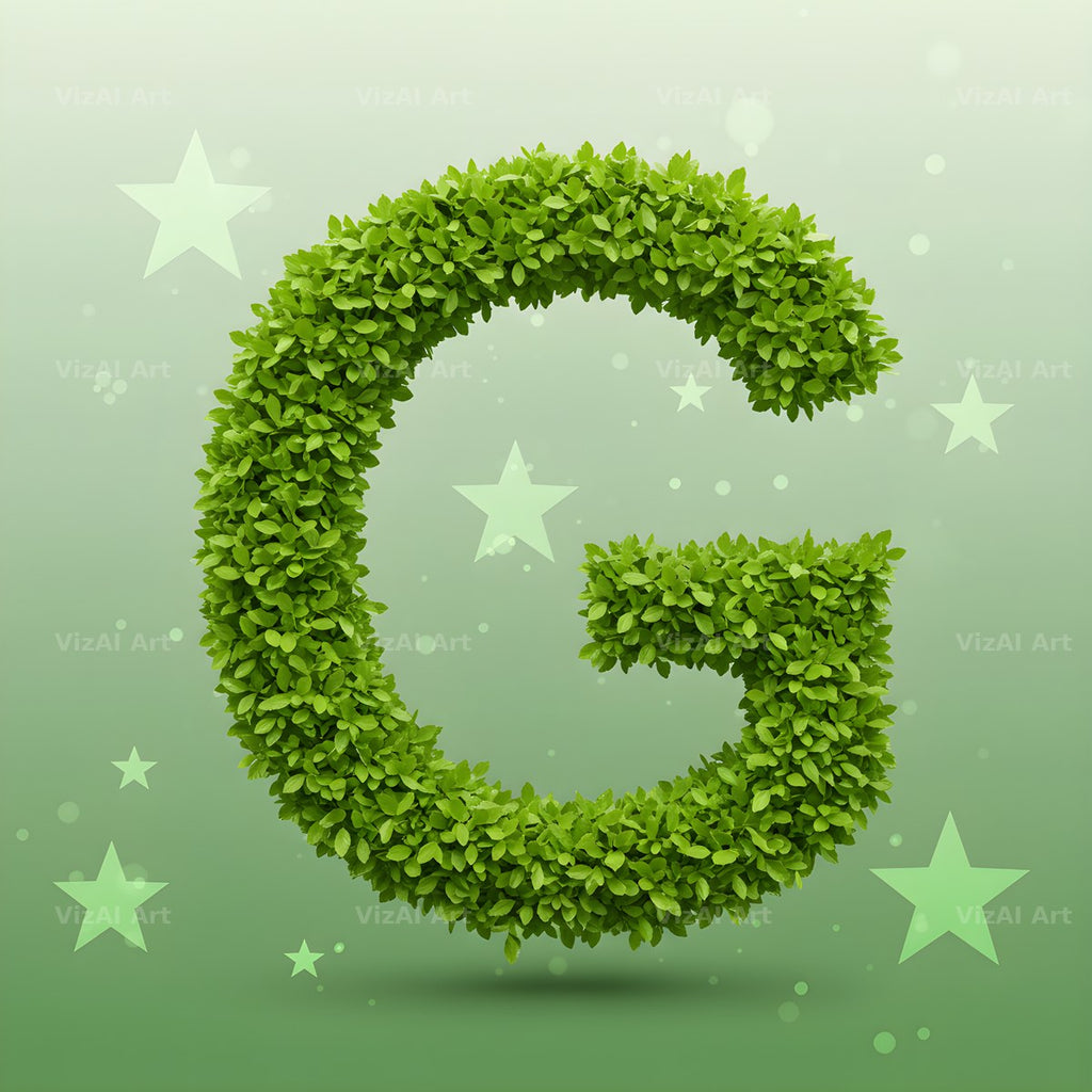 Emerald Sparkle Hedge alphabet letter G