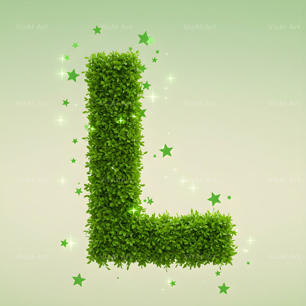 Emerald Sparkle Hedge alphabet letter L