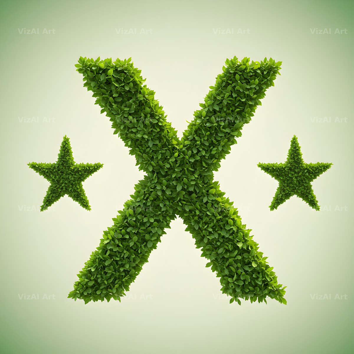 Emerald Sparkle Hedge alphabet letter X