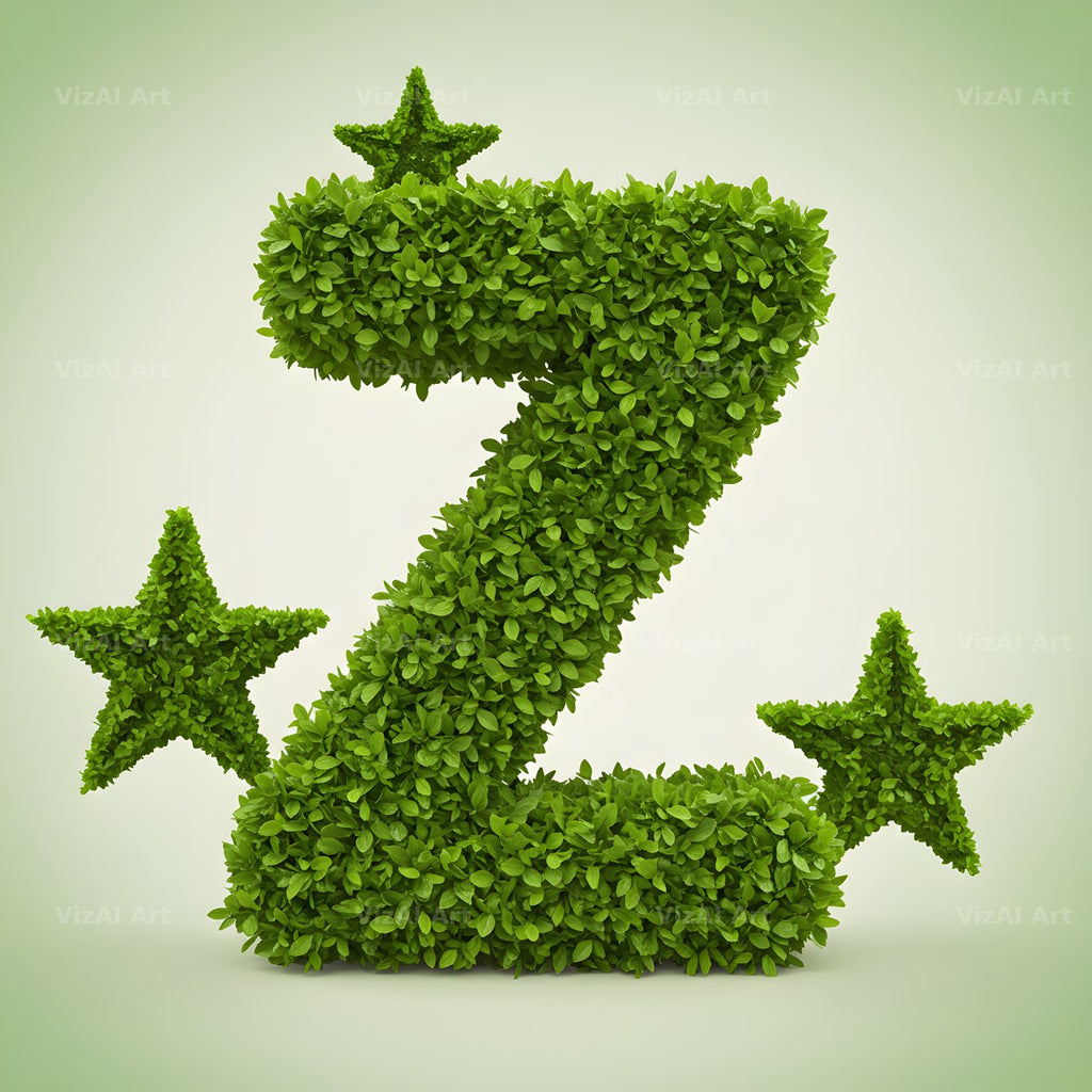 Emerald Sparkle Hedge alphabet letter Z