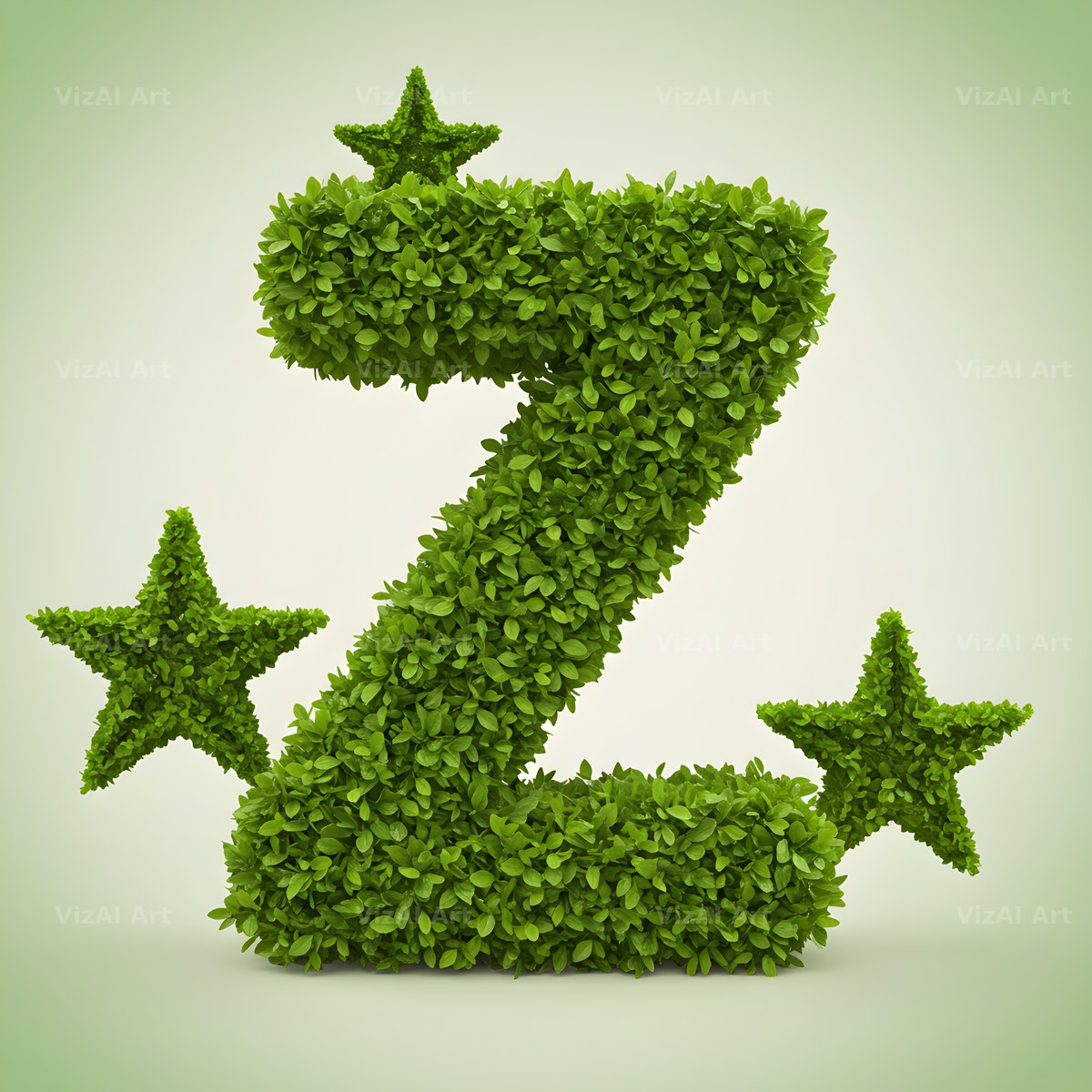 Emerald Sparkle Hedge alphabet letter Z