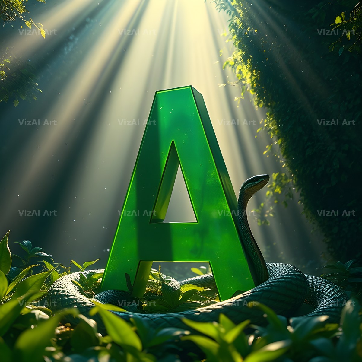 Emerald Serpent alphabet letter A