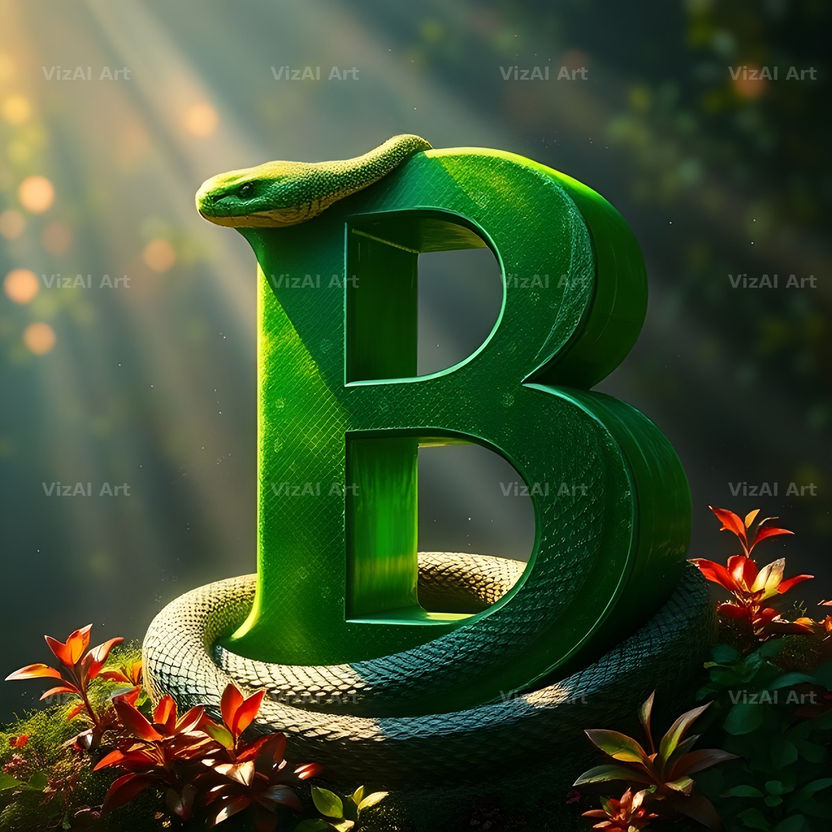 Emerald Serpent alphabet letter B
