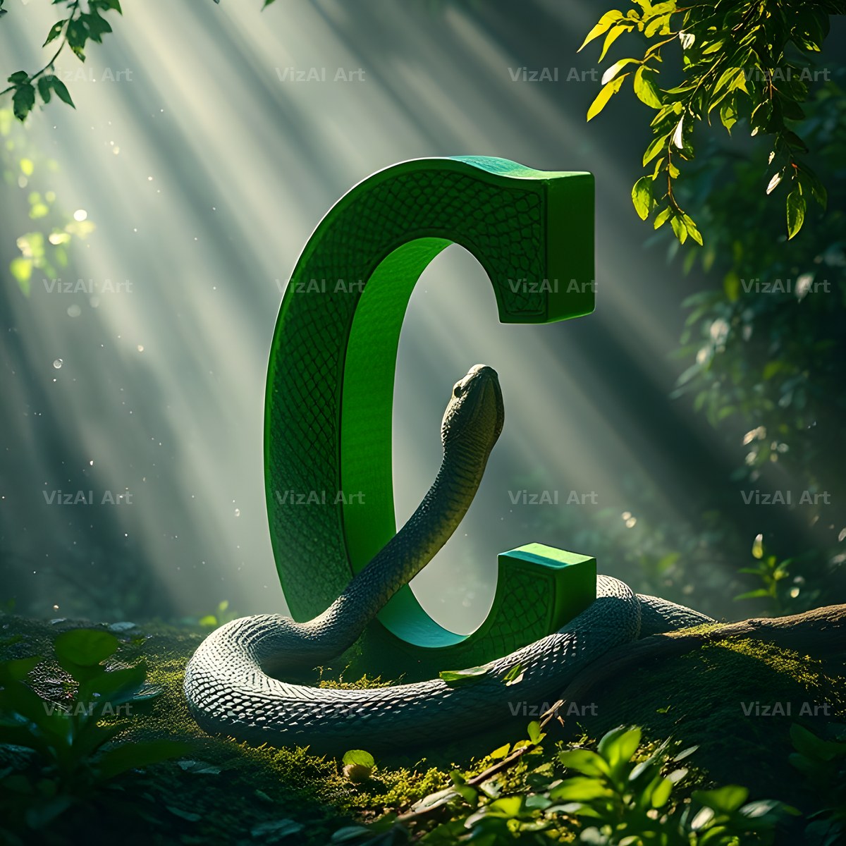 Emerald Serpent alphabet letter C