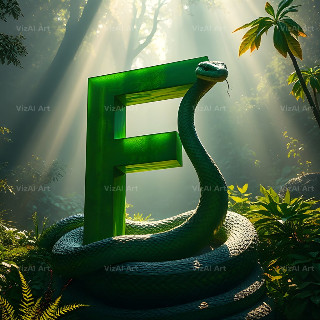 Emerald Serpent alphabet letter F