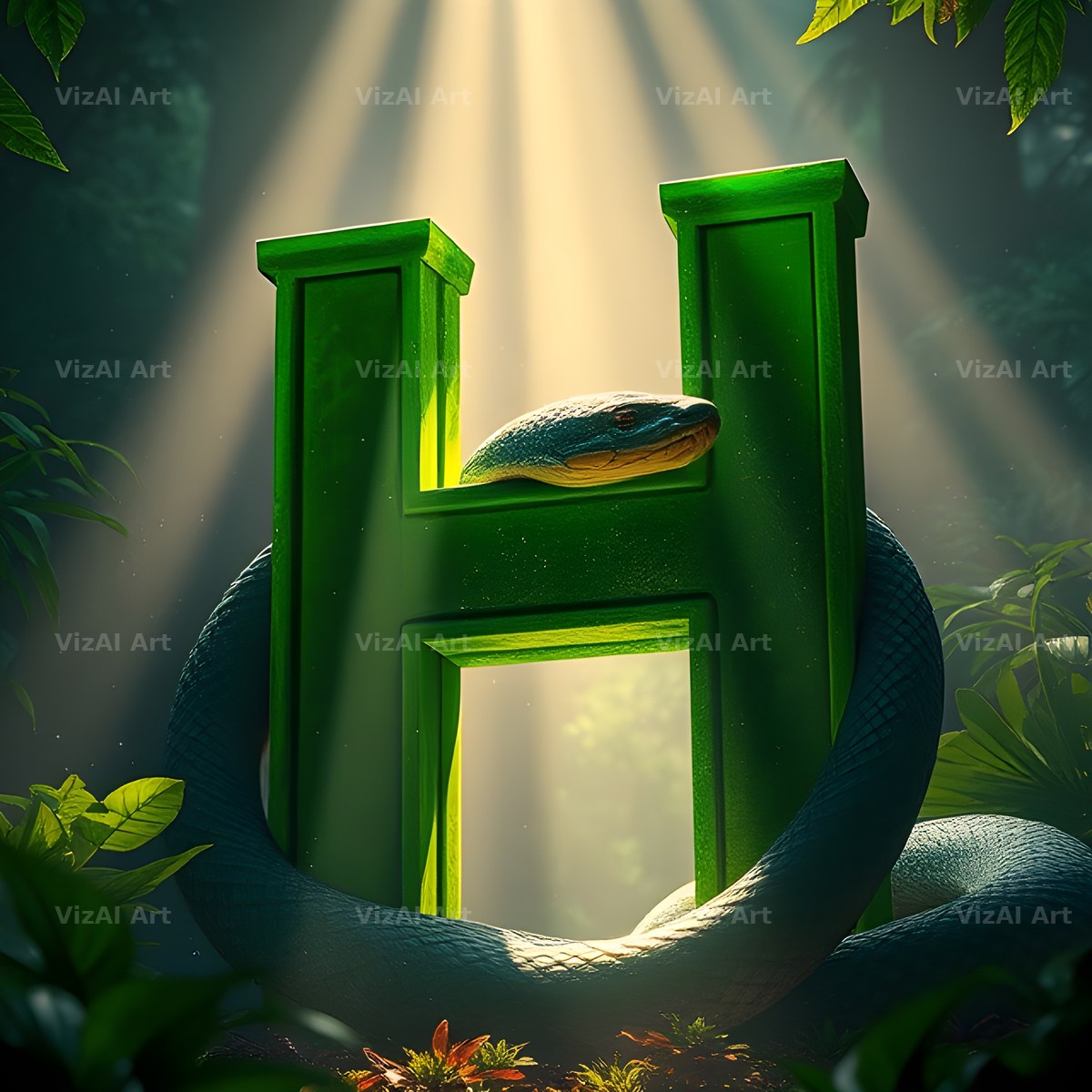 Emerald Serpent alphabet letter H