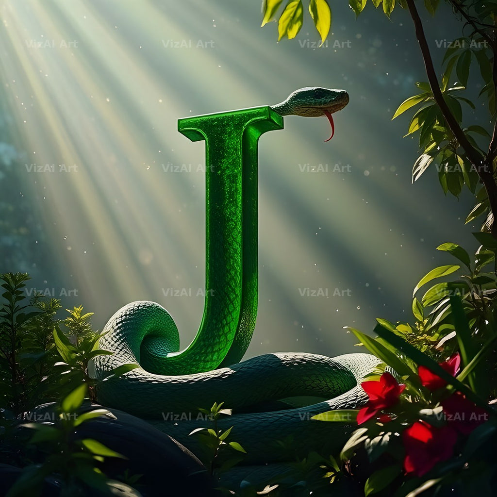 Emerald Serpent alphabet letter J