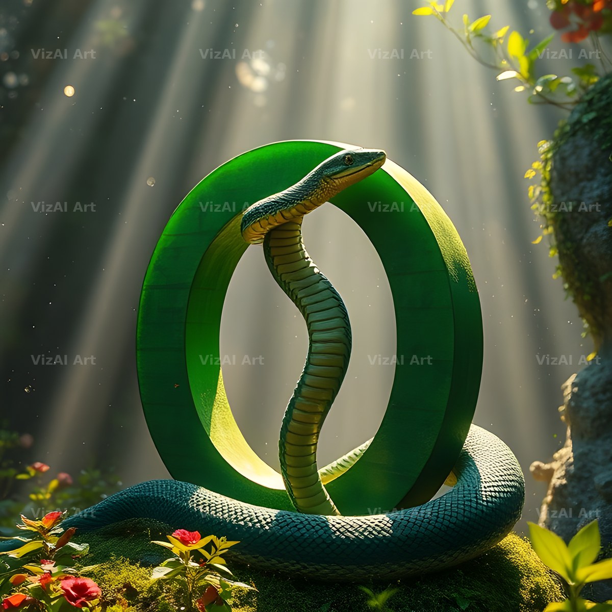 Emerald Serpent alphabet letter O