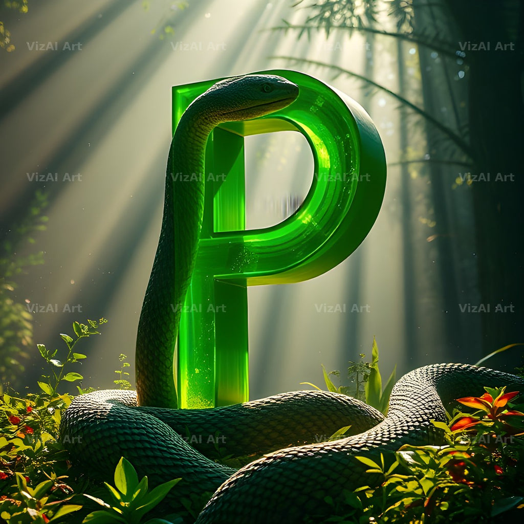 Emerald Serpent alphabet letter P