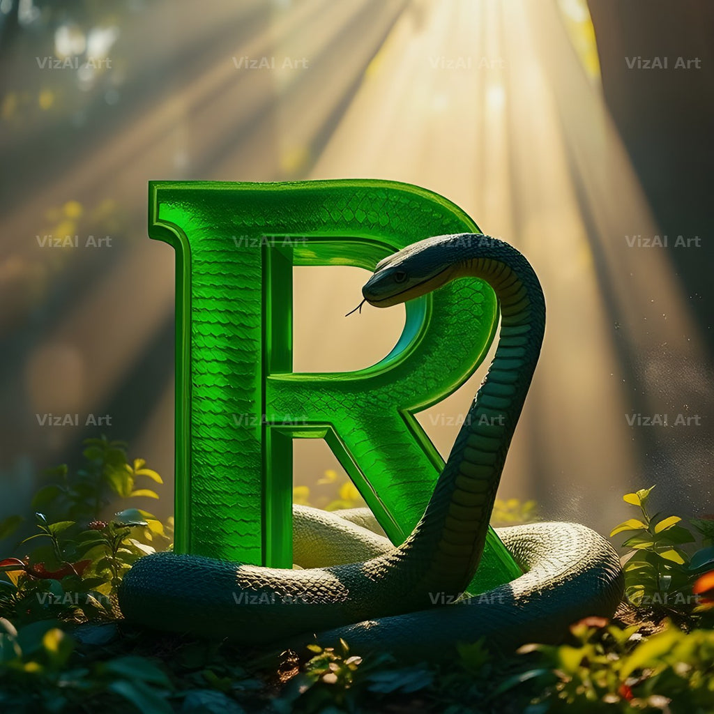Emerald Serpent alphabet letter R