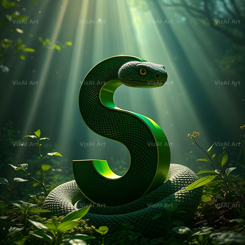 Emerald Serpent alphabet letter S