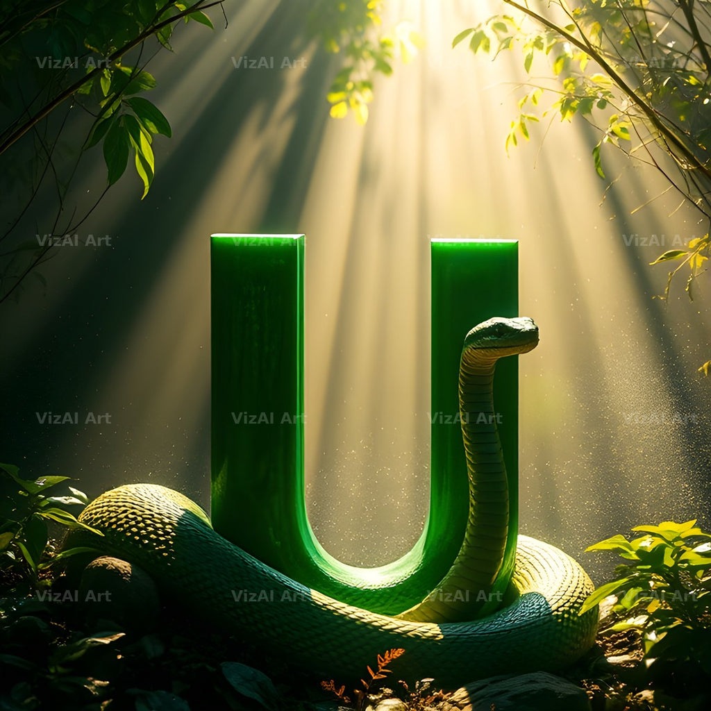 Emerald Serpent alphabet letter U
