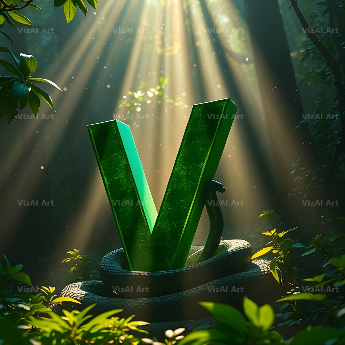 Emerald Serpent alphabet letter V