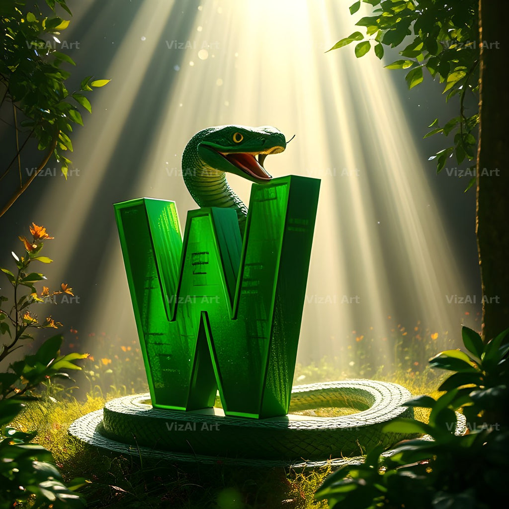 Emerald Serpent alphabet letter W