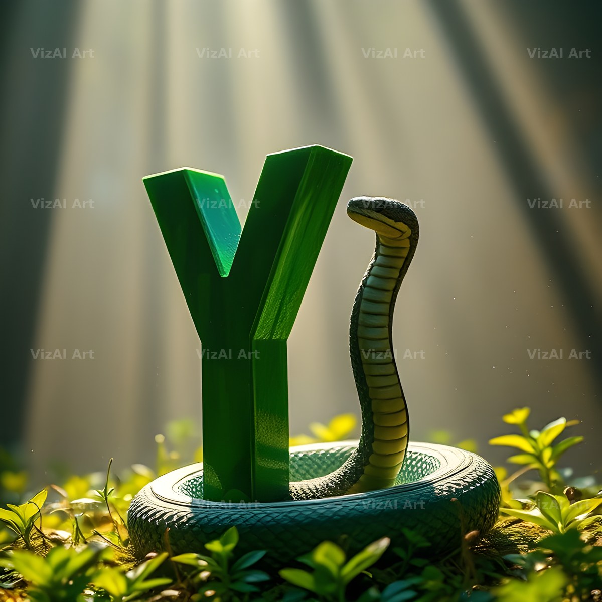 Emerald Serpent alphabet letter Y