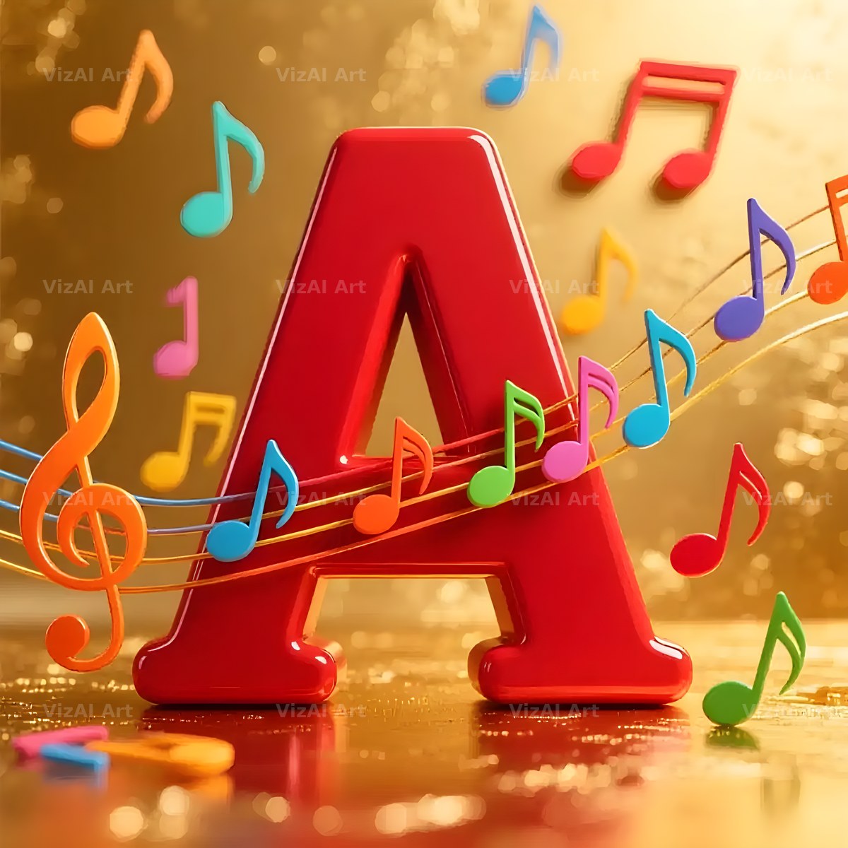 Red Note Fanfare alphabet letter A