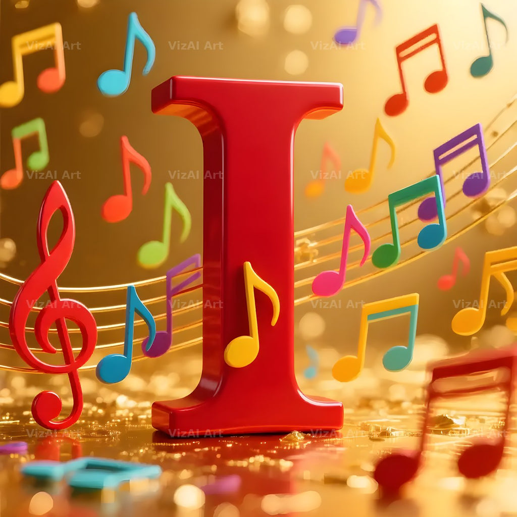 Red Note Fanfare alphabet letter I