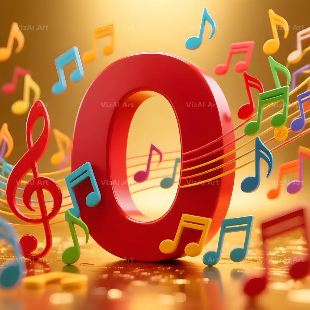 Red Note Fanfare alphabet letter O