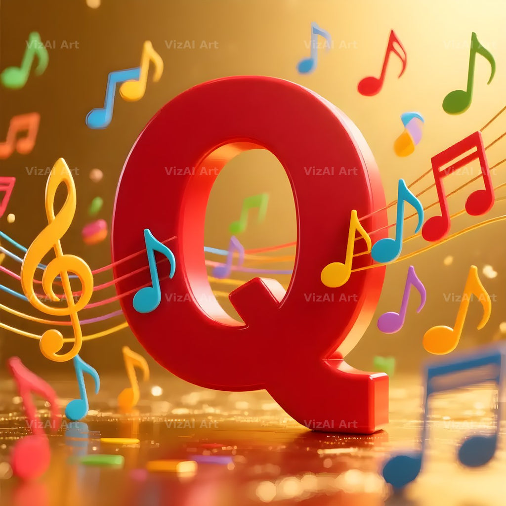 Red Note Fanfare alphabet letter Q