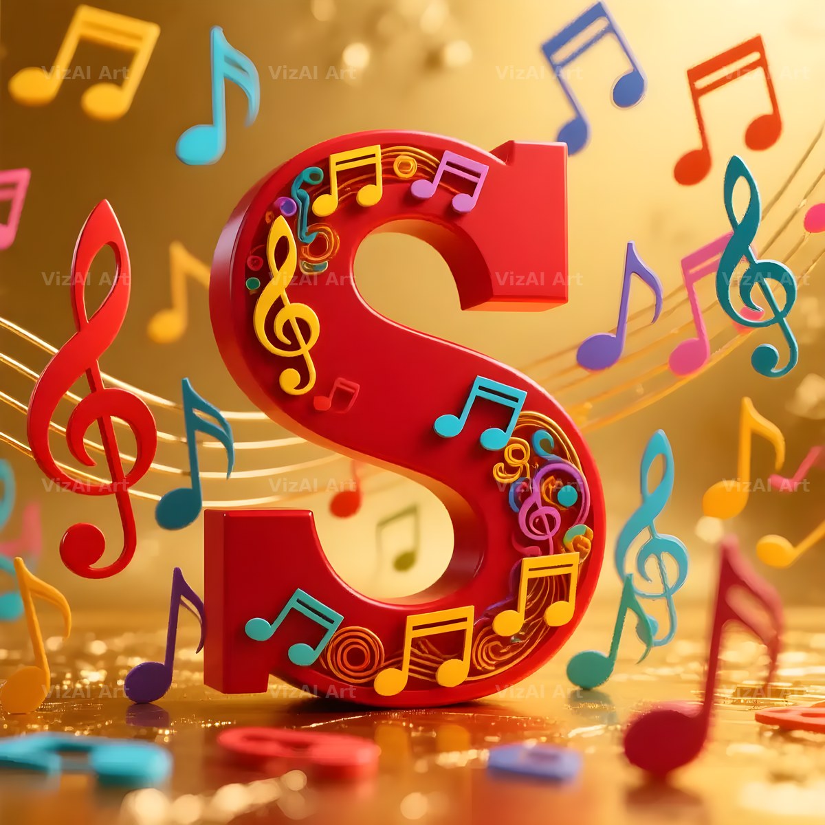 Red Note Fanfare alphabet letter S