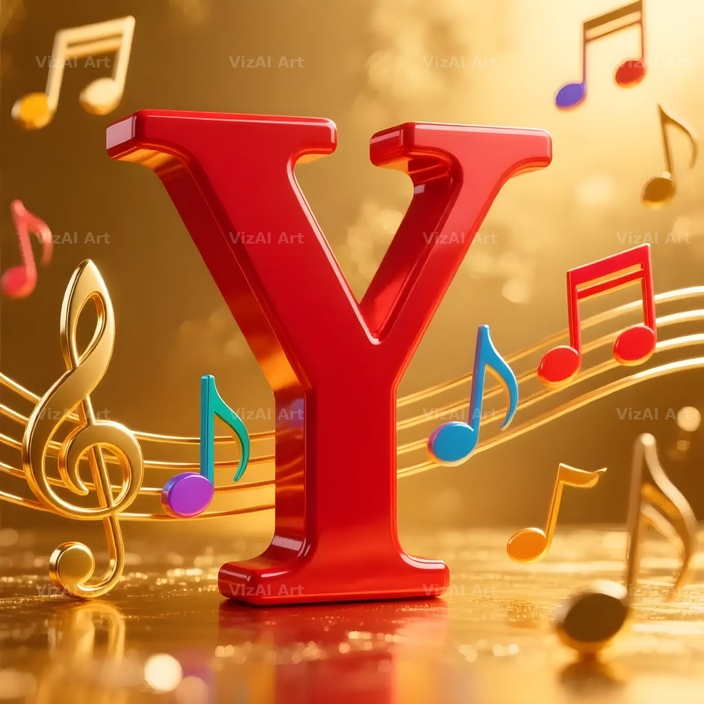 Red Note Fanfare alphabet letter Y