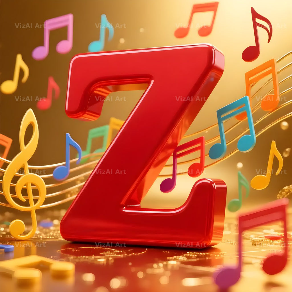 Red Note Fanfare alphabet letter Z