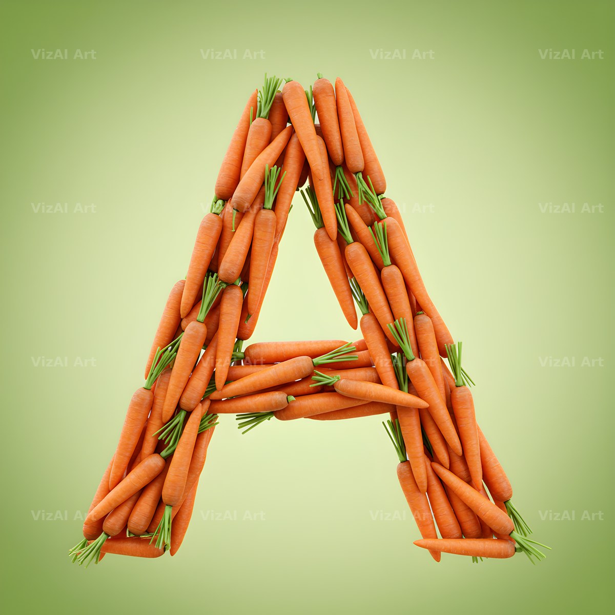 Fresh Carrot Bunch alphabet letter A