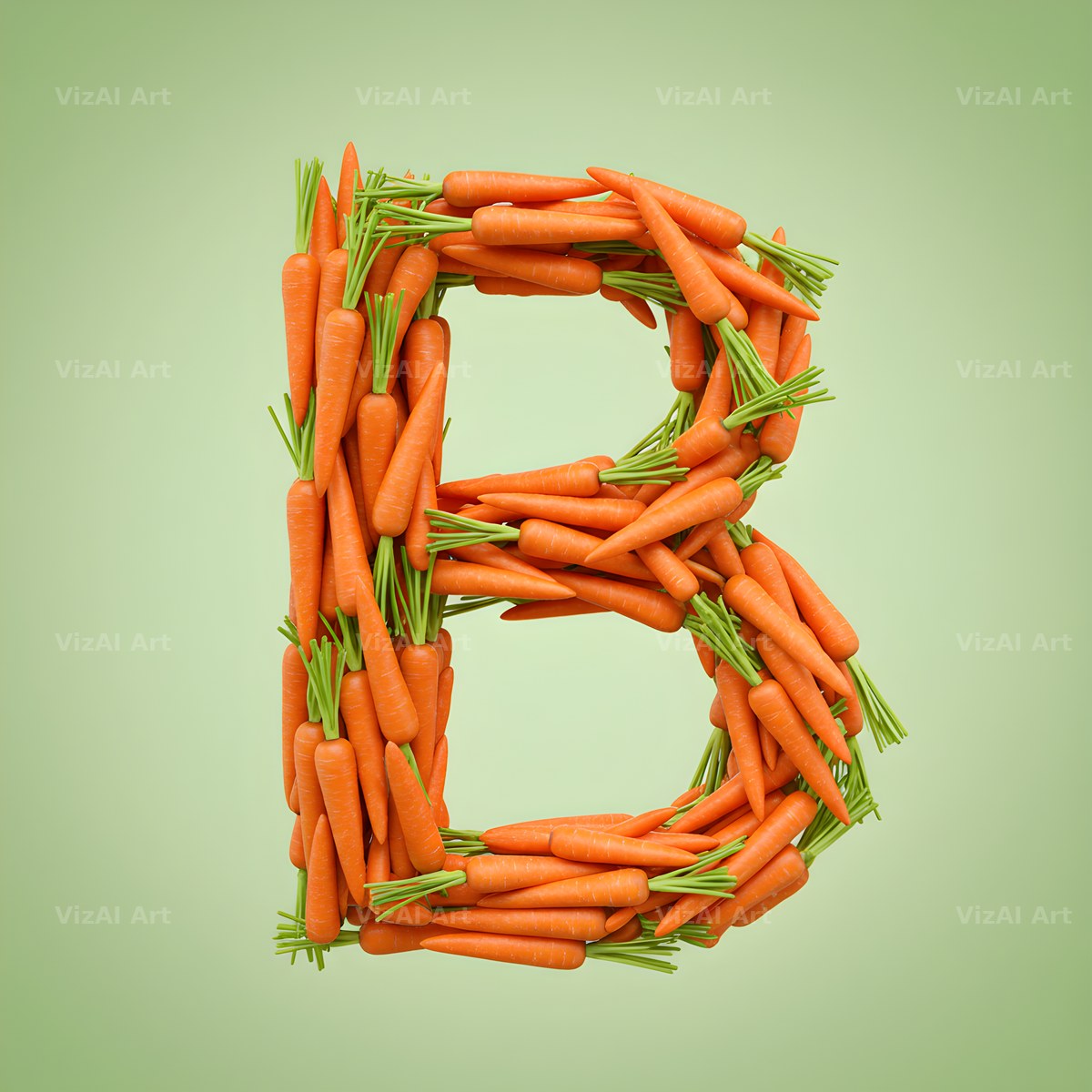 Fresh Carrot Bunch alphabet letter B