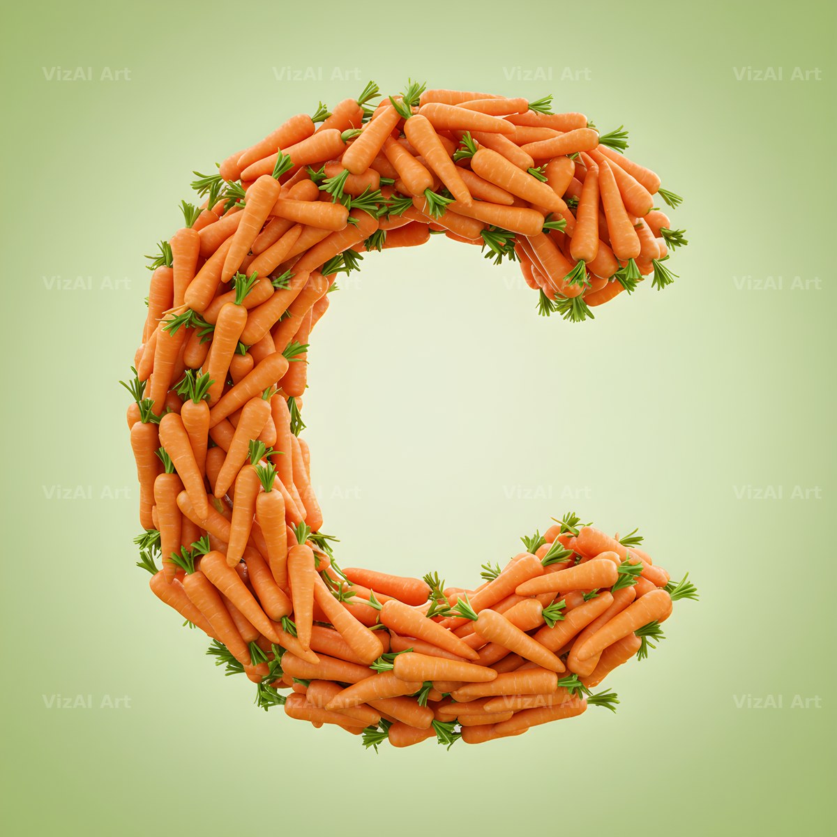 Fresh Carrot Bunch alphabet letter C