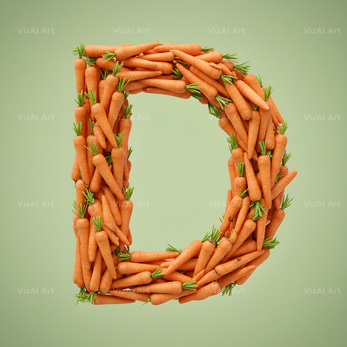 Fresh Carrot Bunch alphabet letter D