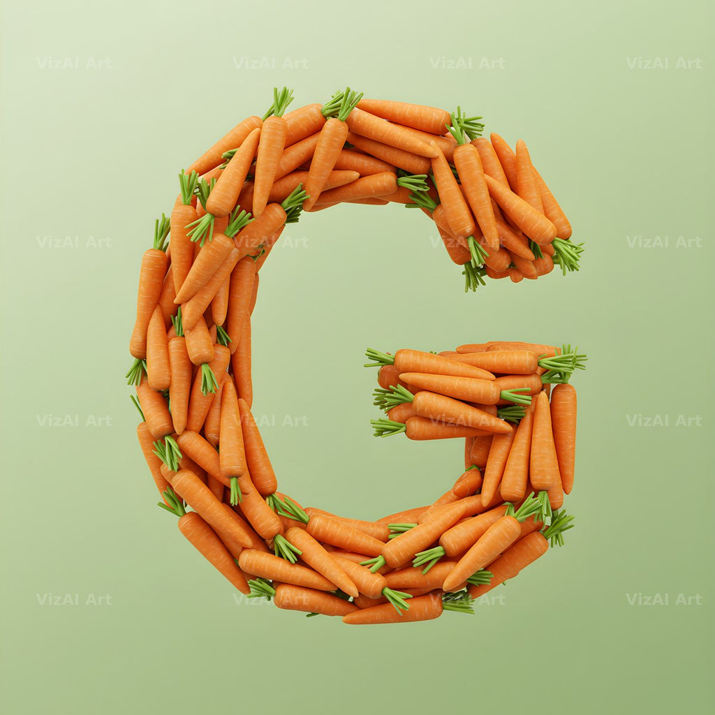 Fresh Carrot Bunch alphabet letter G