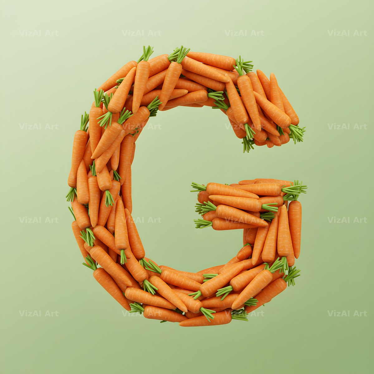 Fresh Carrot Bunch alphabet letter G