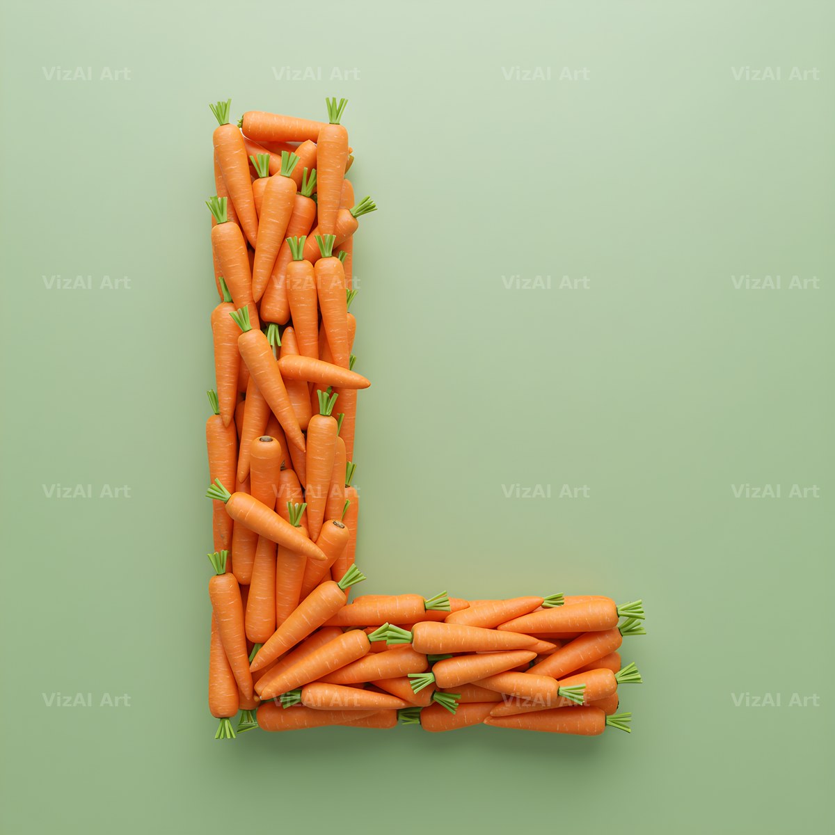 Fresh Carrot Bunch alphabet letter L