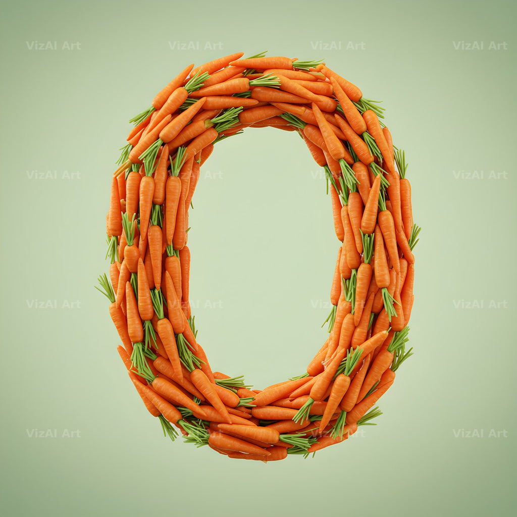 Fresh Carrot Bunch alphabet letter O