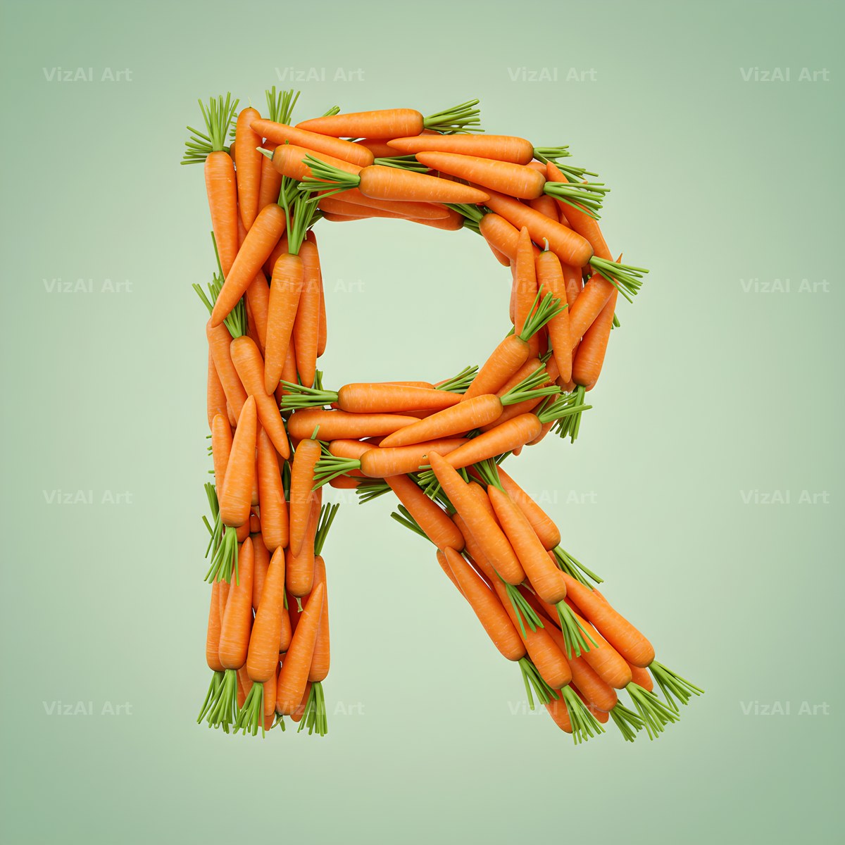 Fresh Carrot Bunch alphabet letter R