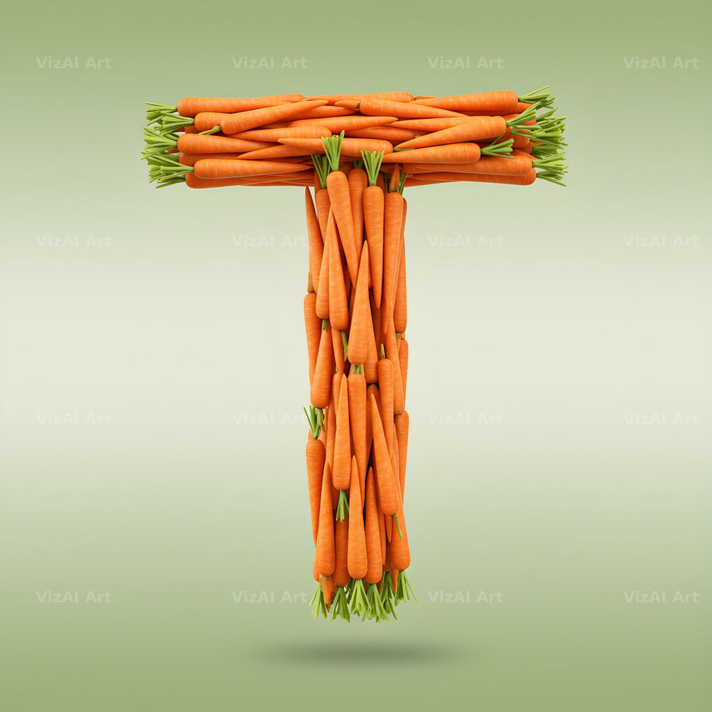 Fresh Carrot Bunch alphabet letter T