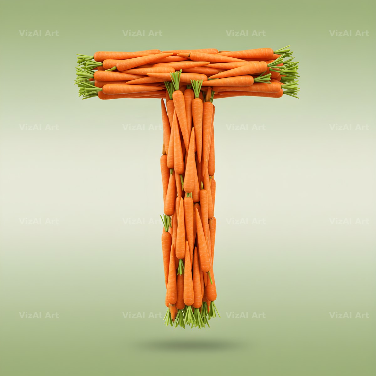 Fresh Carrot Bunch alphabet letter T
