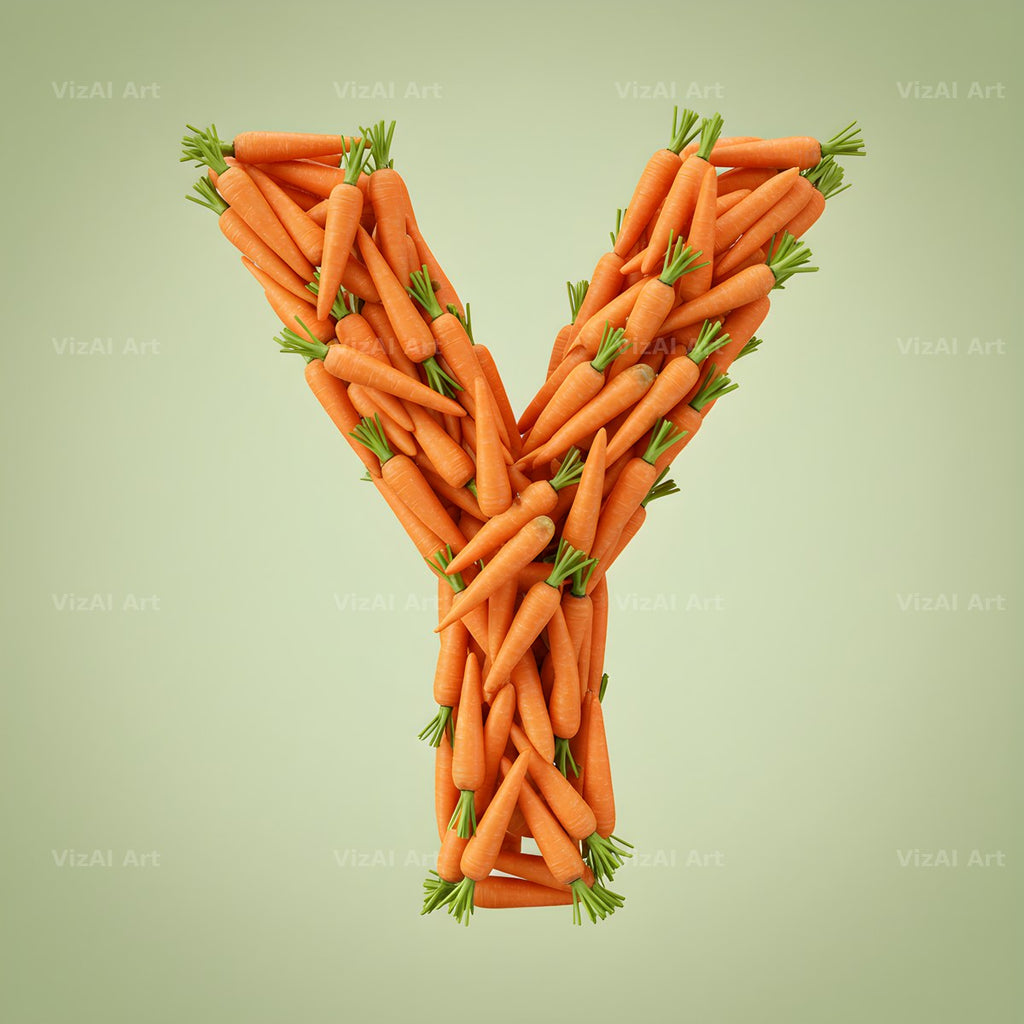Fresh Carrot Bunch alphabet letter Y