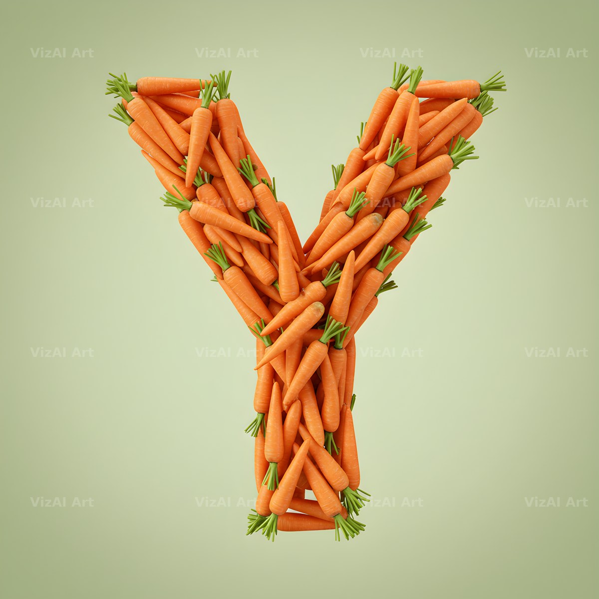 Fresh Carrot Bunch alphabet letter Y