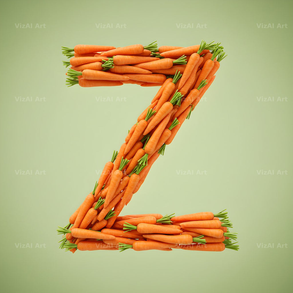 Fresh Carrot Bunch alphabet letter Z