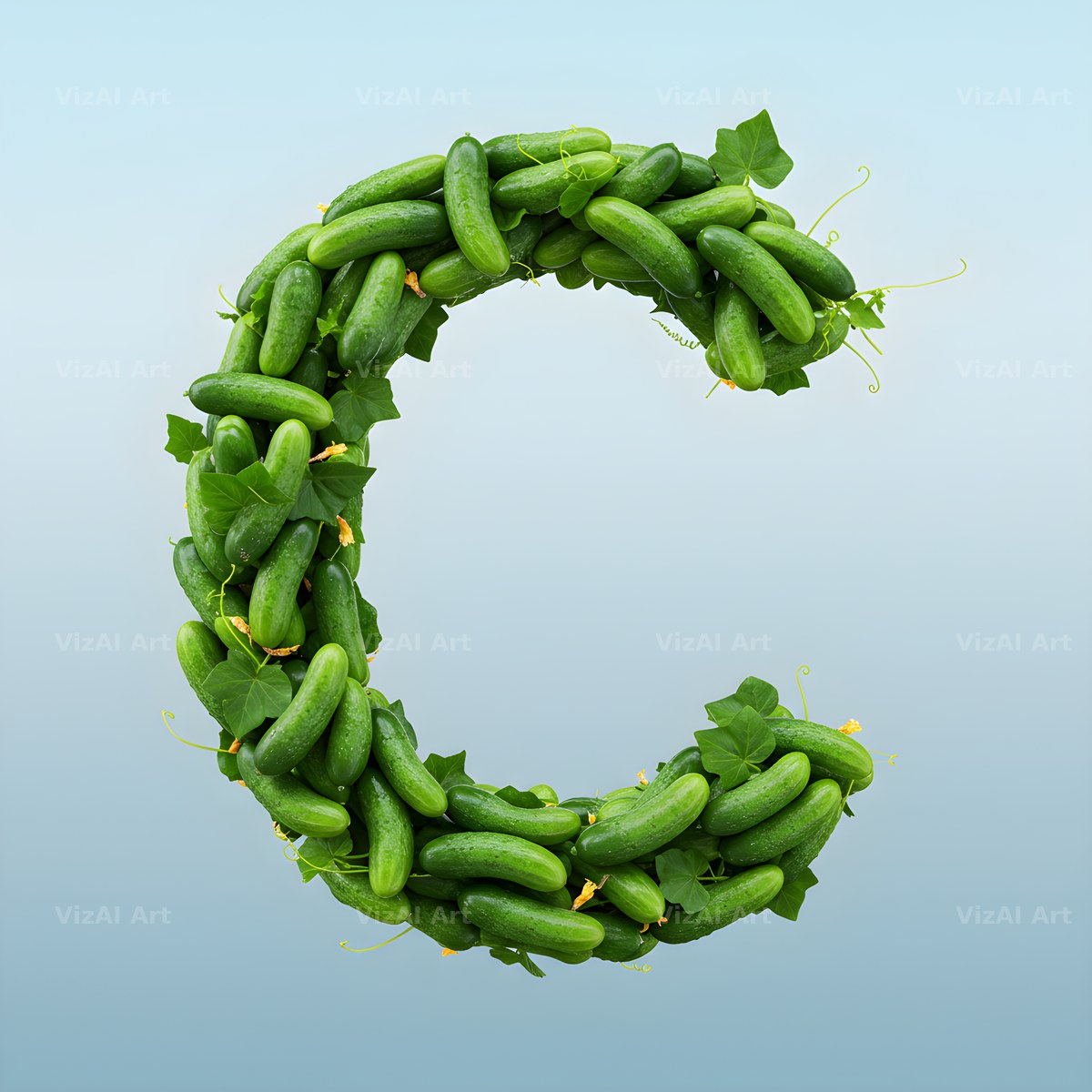 Fresh Cucumber Crunch alphabet letter C