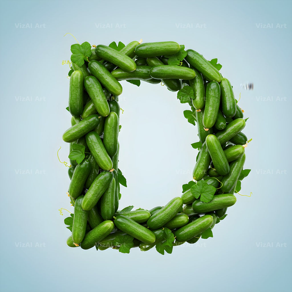 Fresh Cucumber Crunch alphabet letter D