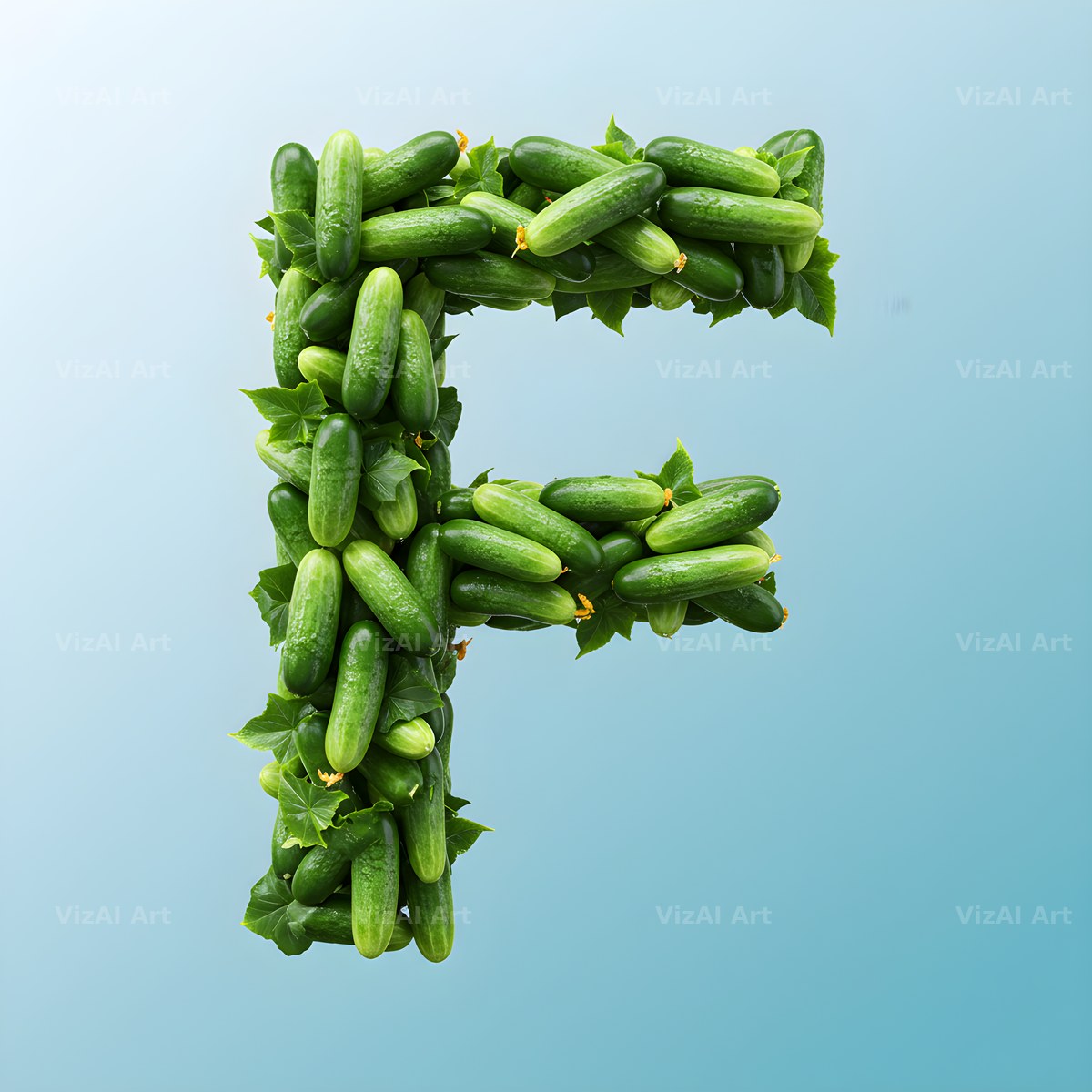 Fresh Cucumber Crunch alphabet letter F