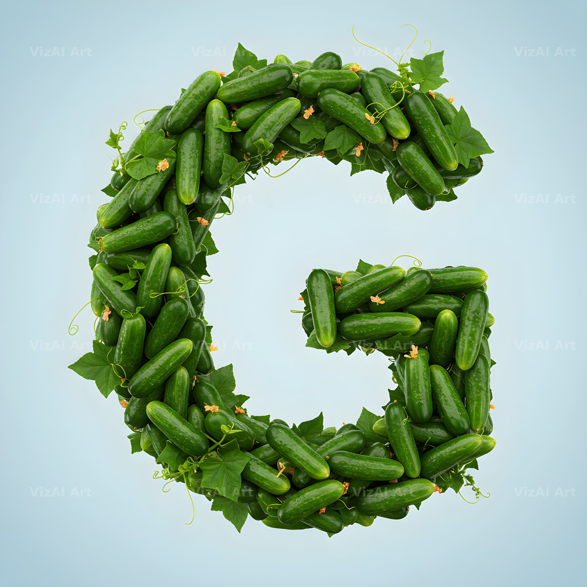 Fresh Cucumber Crunch alphabet letter G