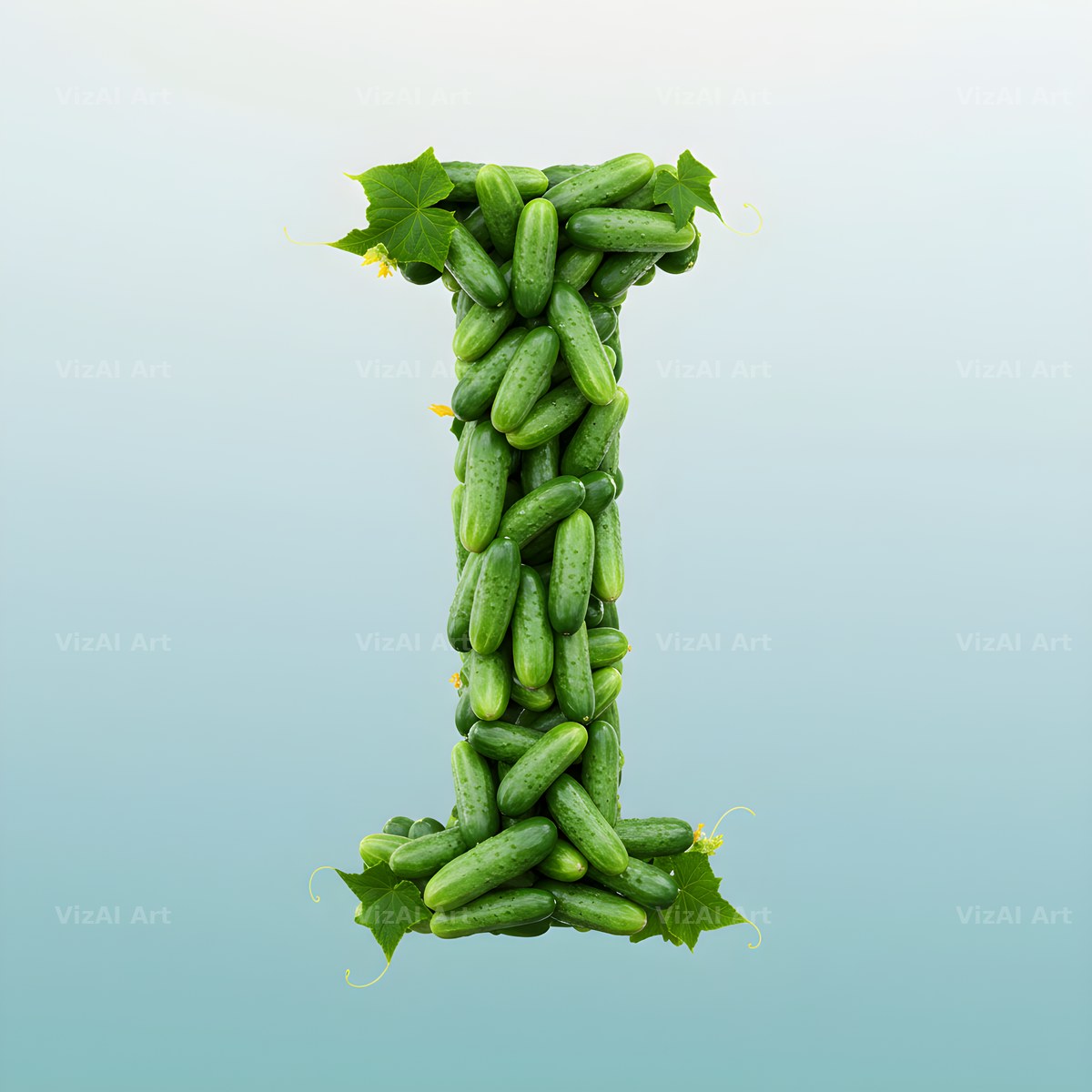 Fresh Cucumber Crunch alphabet letter I