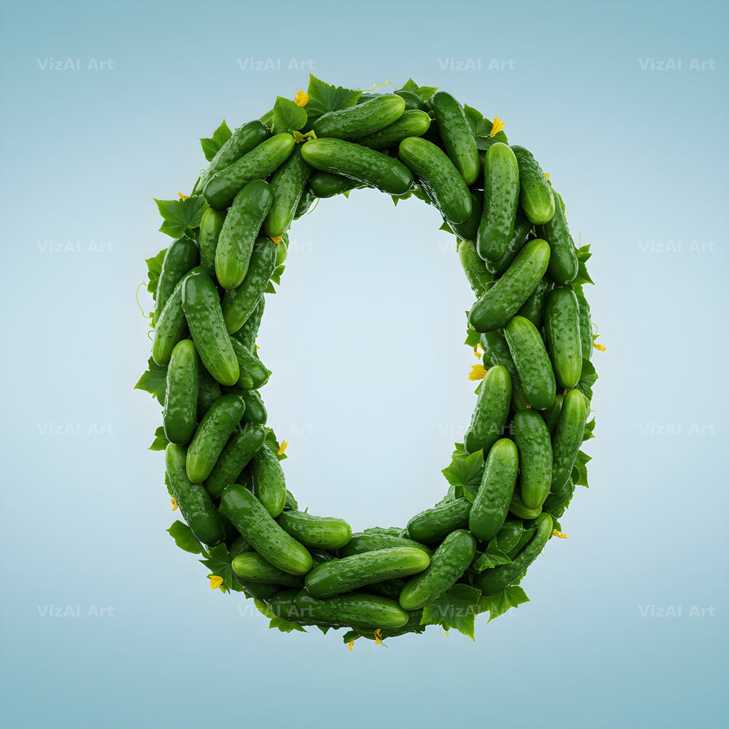 Fresh Cucumber Crunch alphabet letter O